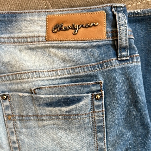 Blue Skinny Jeans with Gradient Fading - Picture 4 of 11